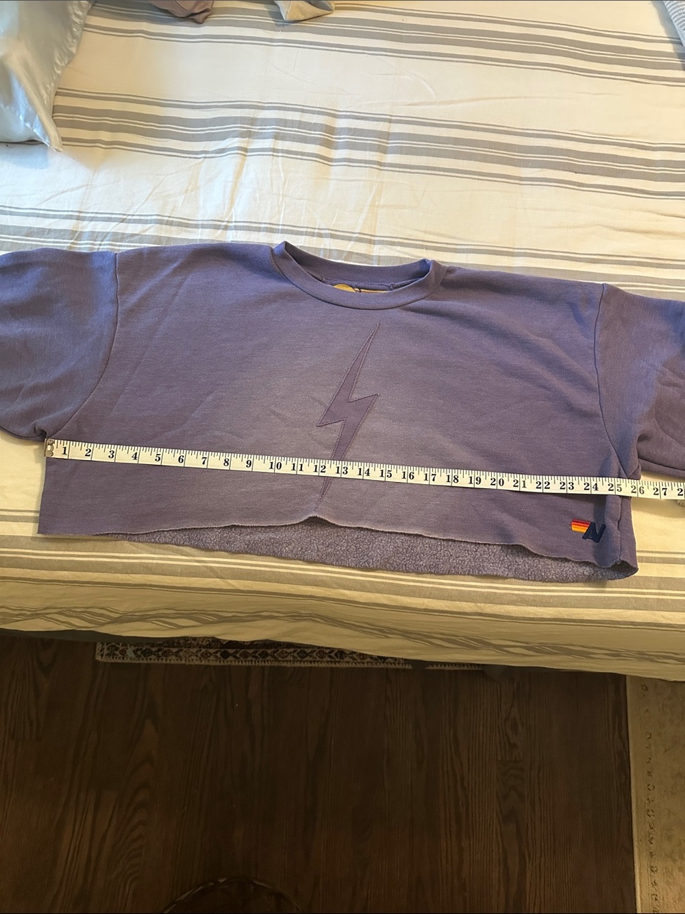 Aviator Nation Cropped Lavender Sweatshirt - Picture 5 of 7